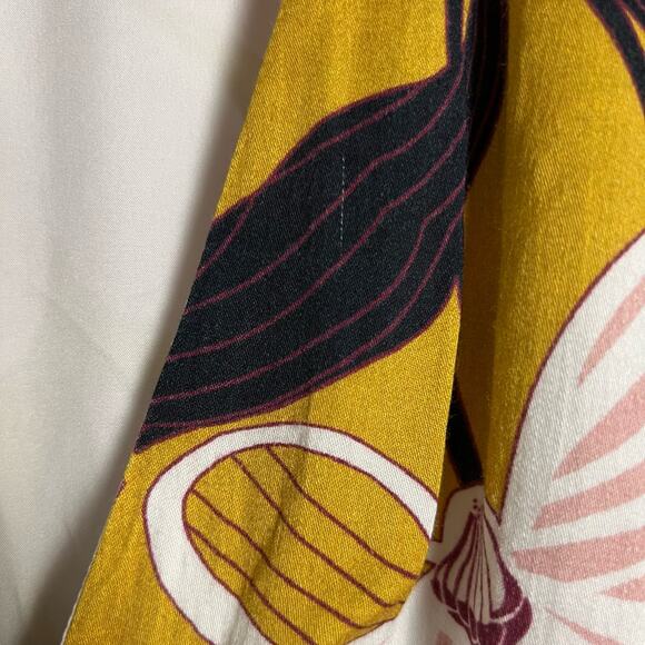 Slate & Willow Mod Daisy Floral Print Flutter Sleeve Wrap Midi Dress Size S - Picture 12 of 13